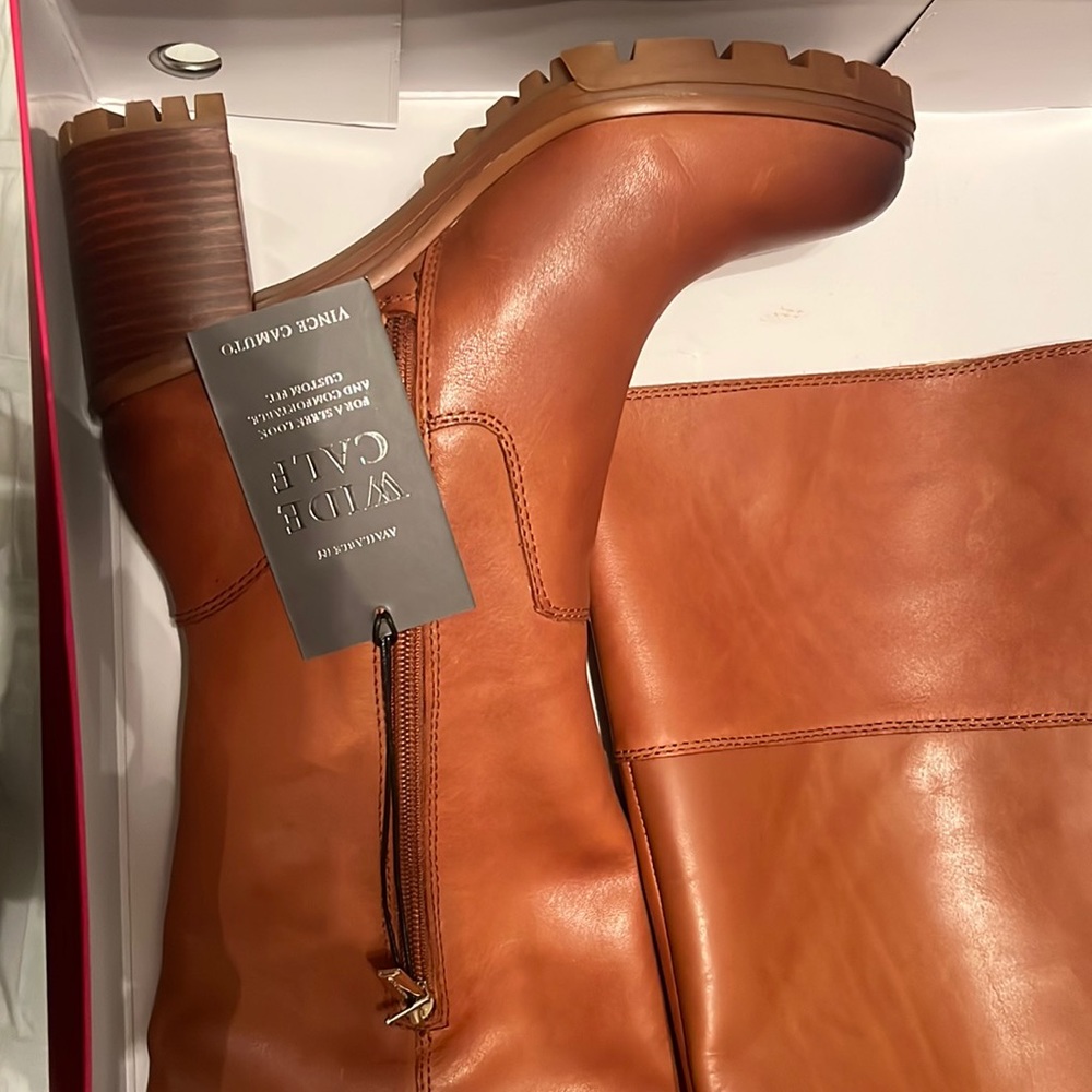 Vince Camuto Dasemma Warm Caramel Over The Knee Block Heel Boot (Warm Caramel)